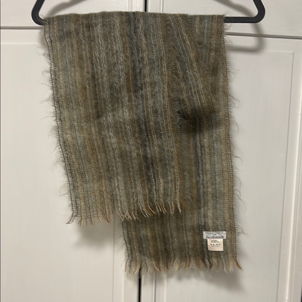 Vintage Mohair and wool Scarf in Earth Tones, Made in England, beautiful